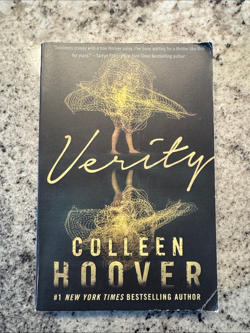 Verity by Colleen Hoover — Black and Gold Paperback Decorative Book